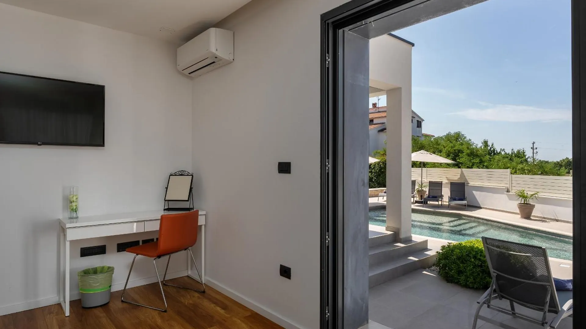Villa Anni For 10 People In Porec With Heated Pool, Sea View & Kids Room And Playground