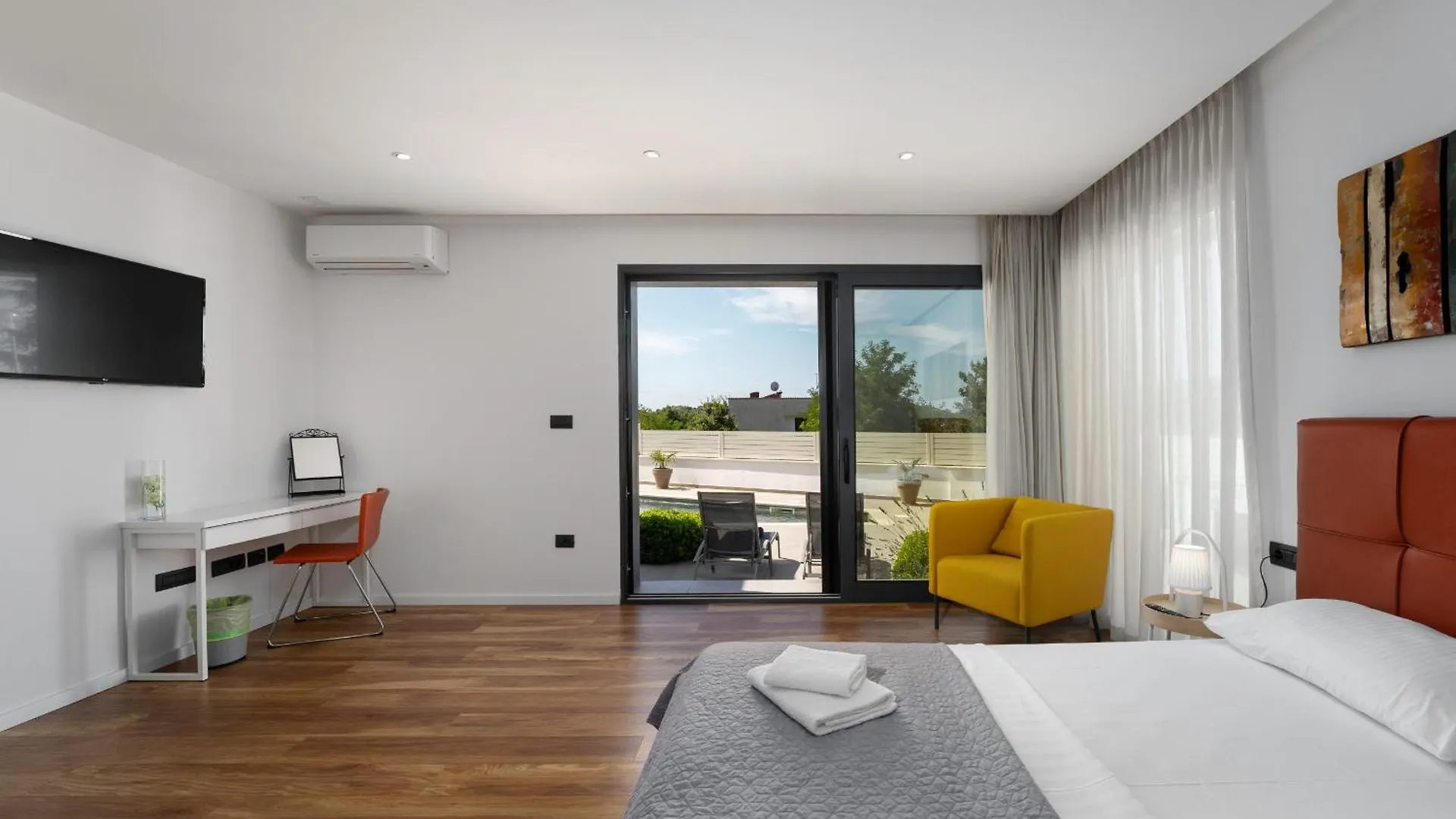 Villa Anni For 10 People In Porec With Heated Pool, Sea View & Kids Room And Playground