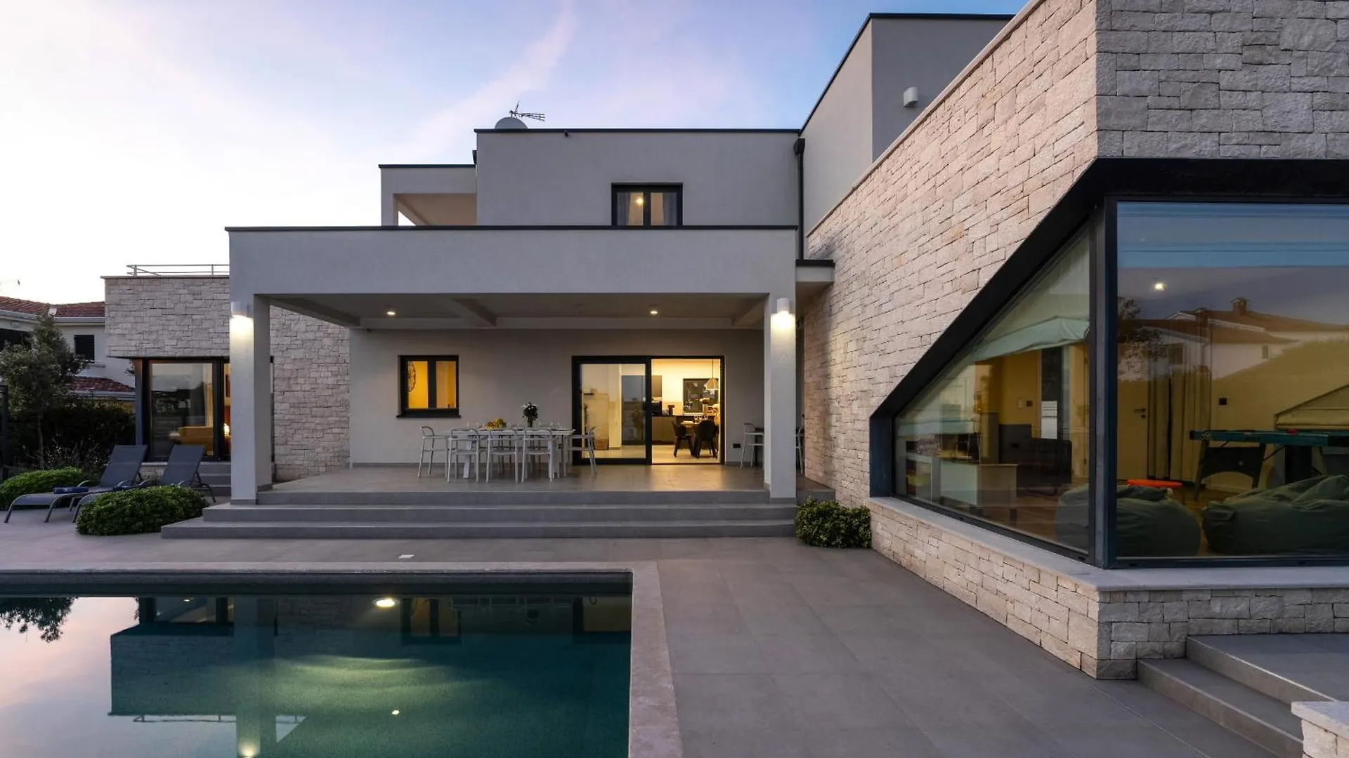 Villa Anni For 10 People In Porec With Heated Pool, Sea View & Kids Room And Playground