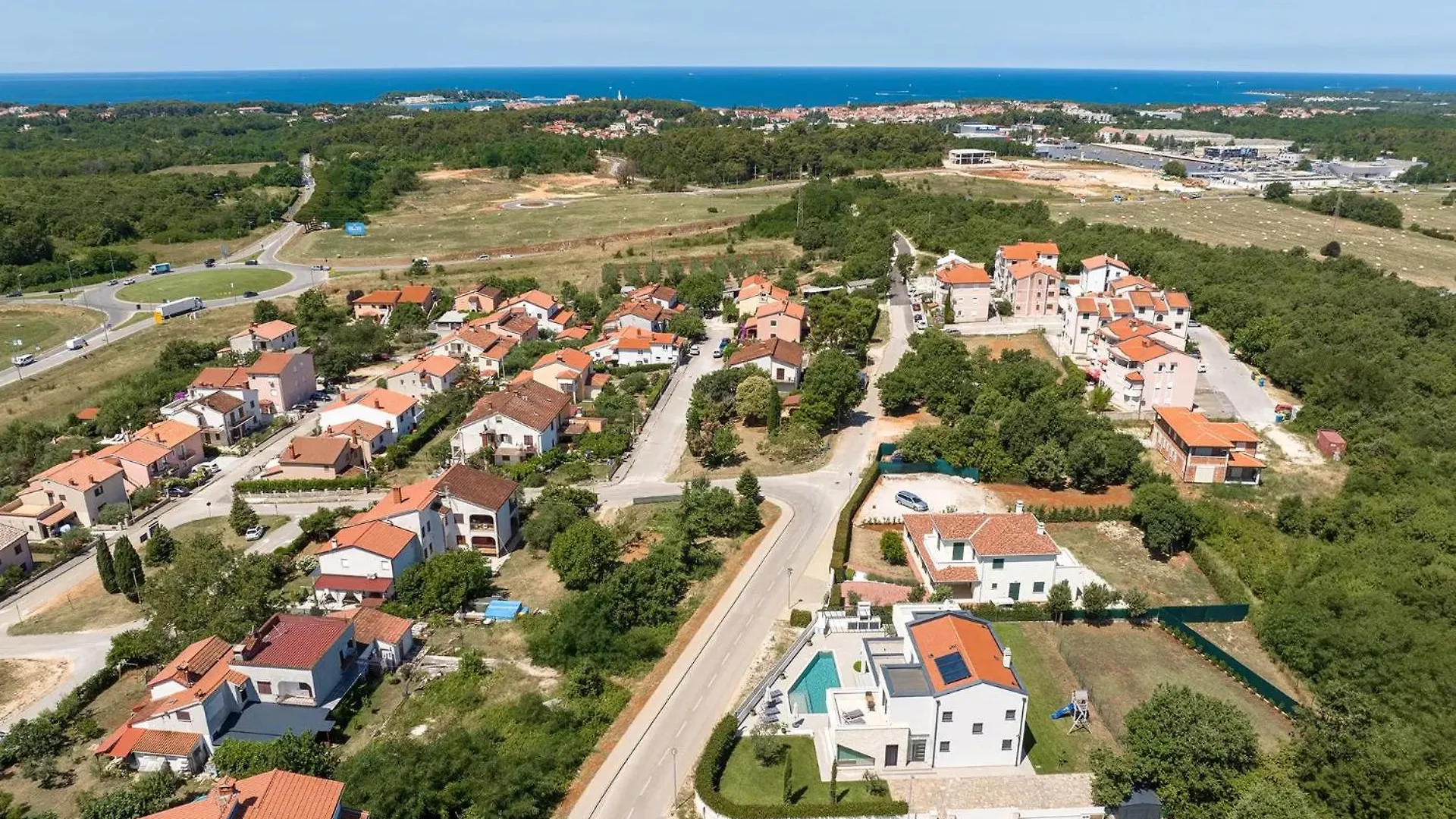 Villa Anni For 10 People In Porec With Heated Pool, Sea View & Kids Room And Playground